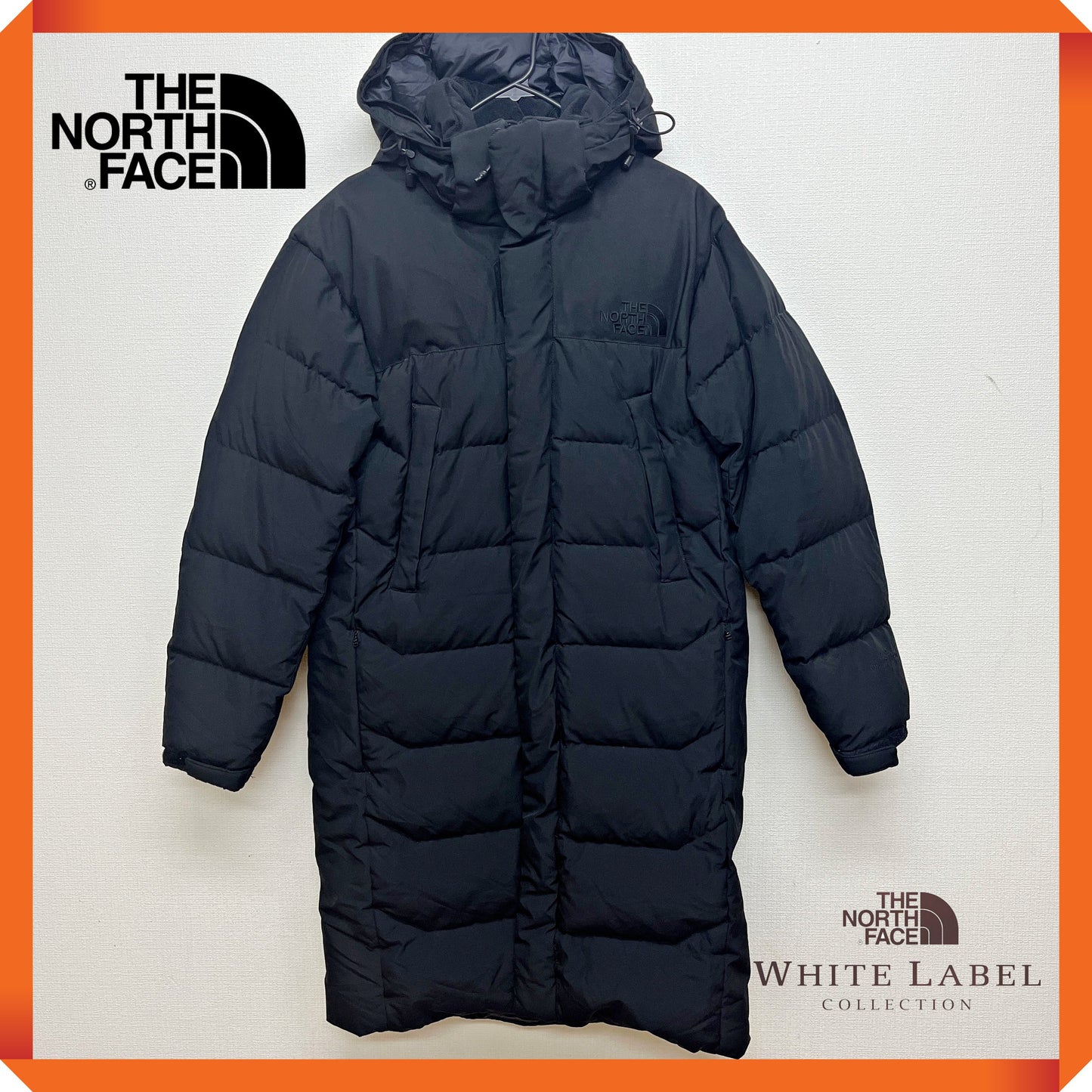 THE NORTH FACE ザ・ノース・フェイス White Label GORE WINDSTOPPER ロングダウンベンチコート メンズ S ブラック フード着脱可 #55