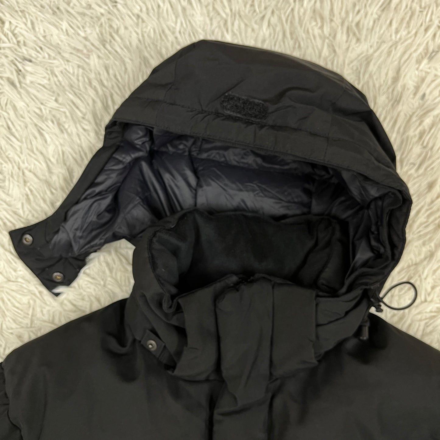 THE NORTH FACE ザ・ノース・フェイス White Label GORE WINDSTOPPER ロングダウンベンチコート メンズ S ブラック フード着脱可 #55