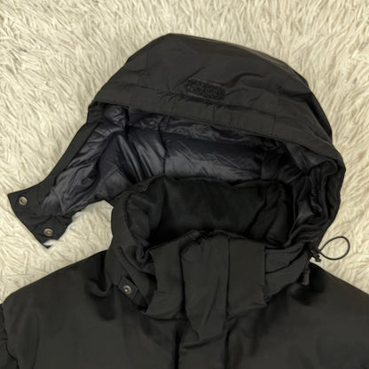 THE NORTH FACE ザ・ノース・フェイス White Label GORE WINDSTOPPER ロングダウンベンチコート メンズ S ブラック フード着脱可 #55