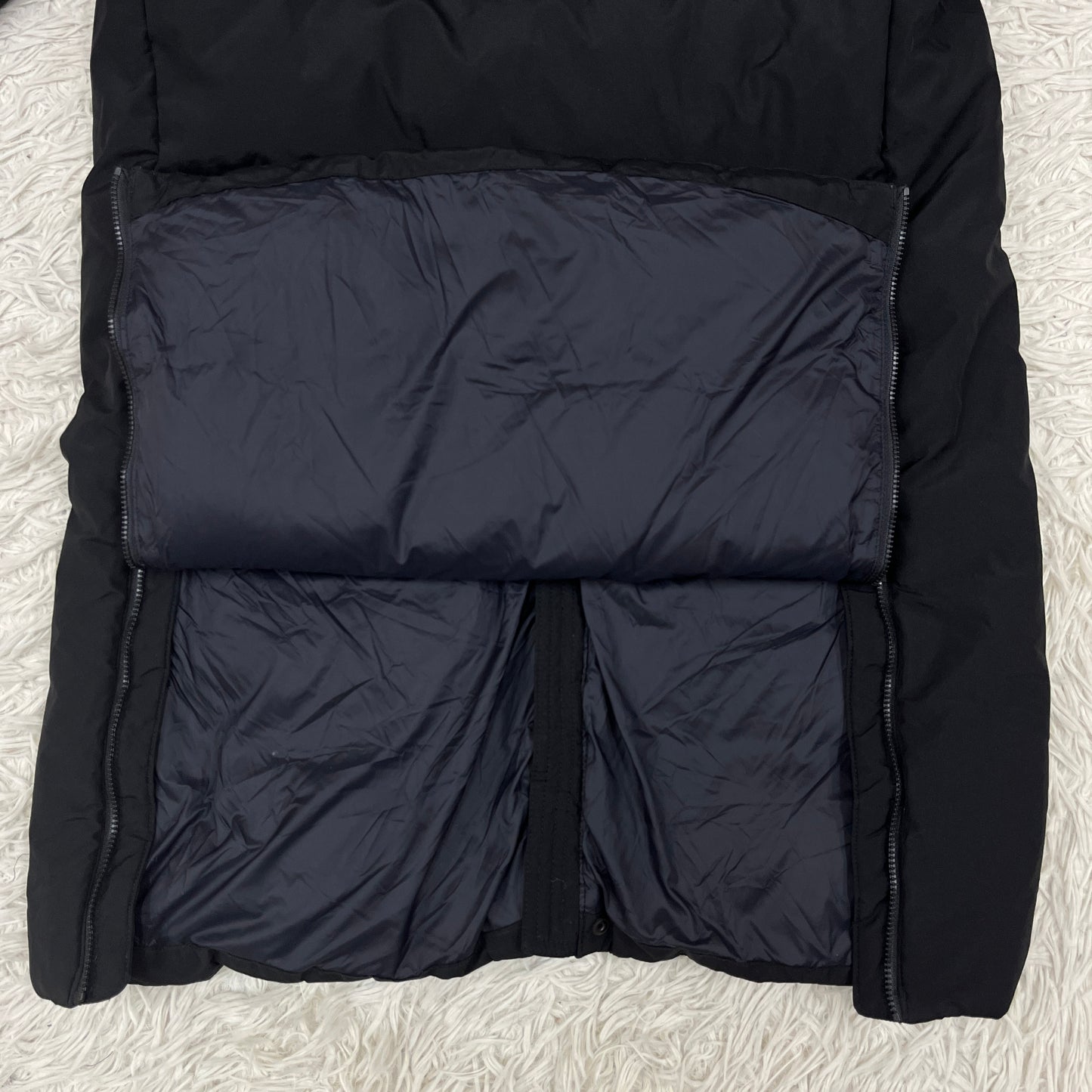 THE NORTH FACE ザ・ノース・フェイス White Label GORE WINDSTOPPER ロングダウンベンチコート メンズ S ブラック フード着脱可 #55