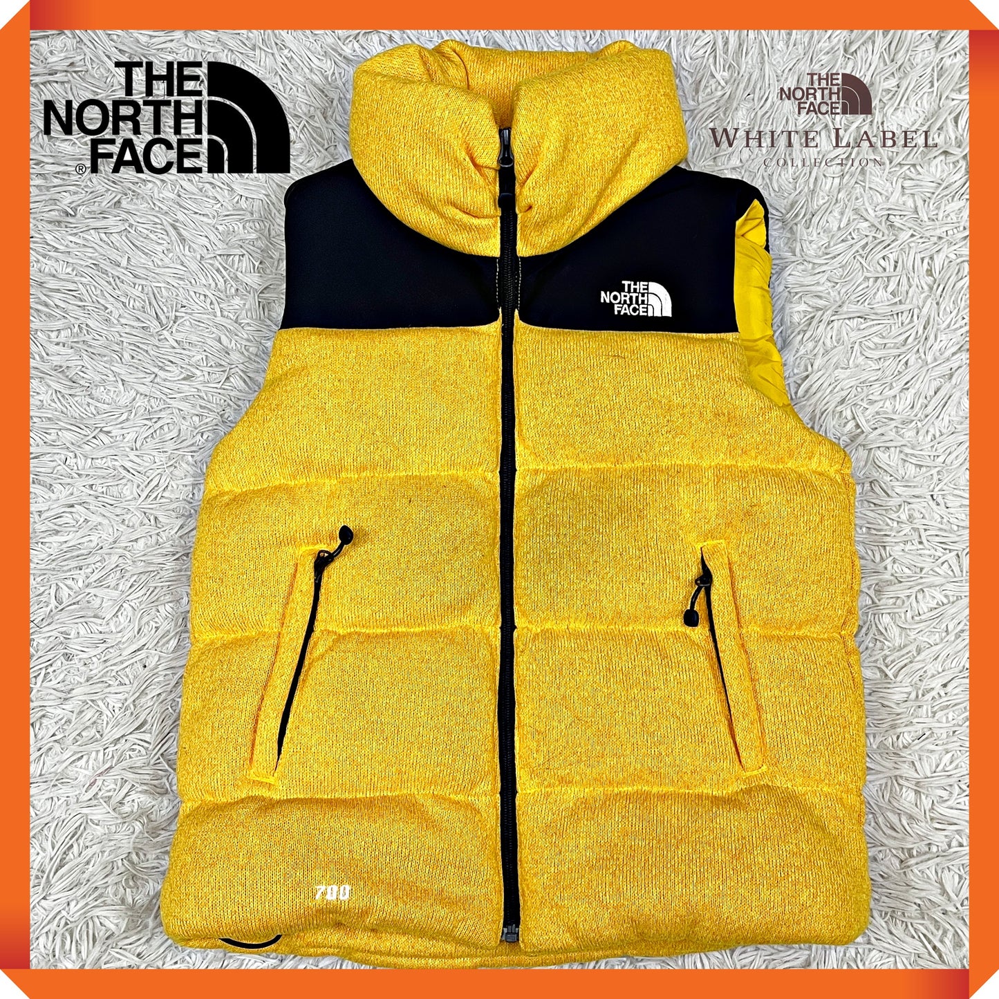 THE NORTH FACE ノースフェイス スプシ ダウンベスト 700フィル ニット切替 イエロー レディース Sサイズ（80）#56