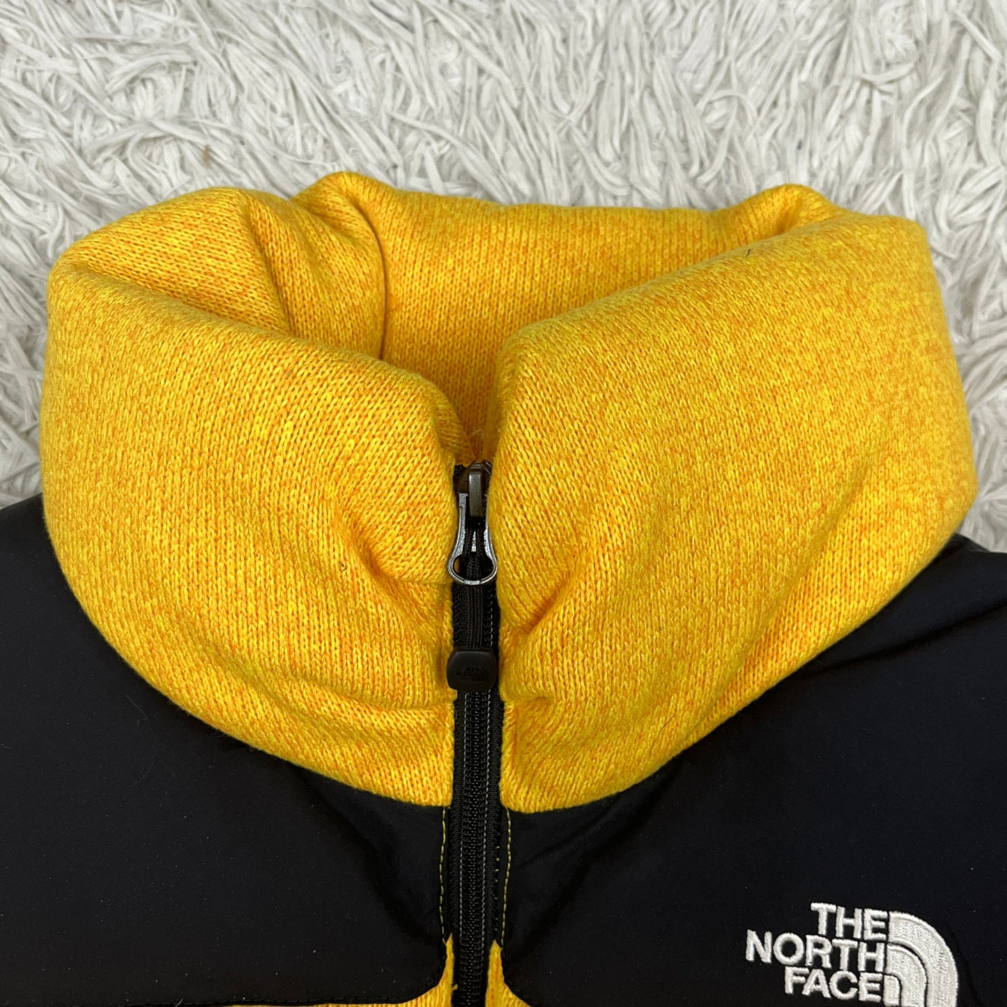 THE NORTH FACE ノースフェイス スプシ ダウンベスト 700フィル ニット切替 イエロー レディース Sサイズ（80）#56