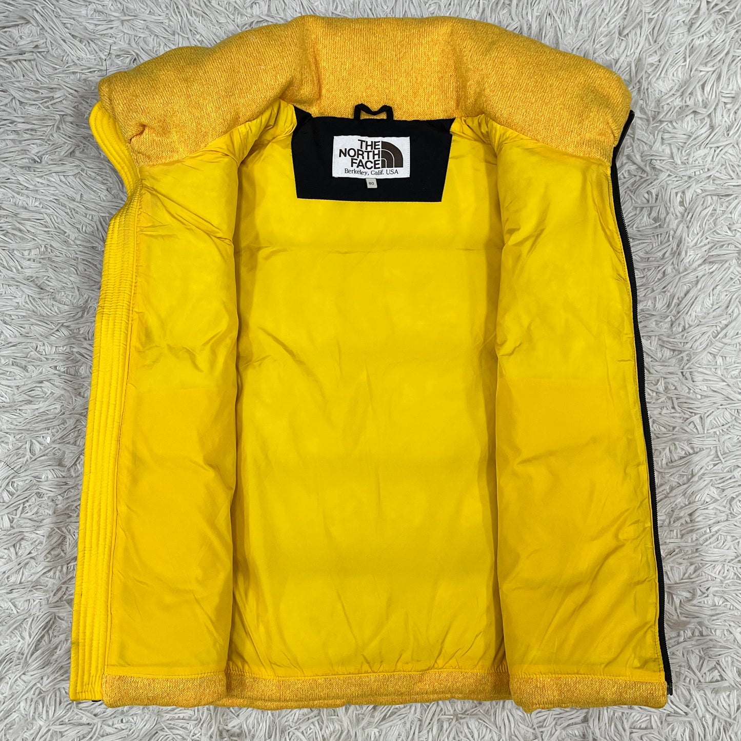 THE NORTH FACE ノースフェイス スプシ ダウンベスト 700フィル ニット切替 イエロー レディース Sサイズ（80）#56