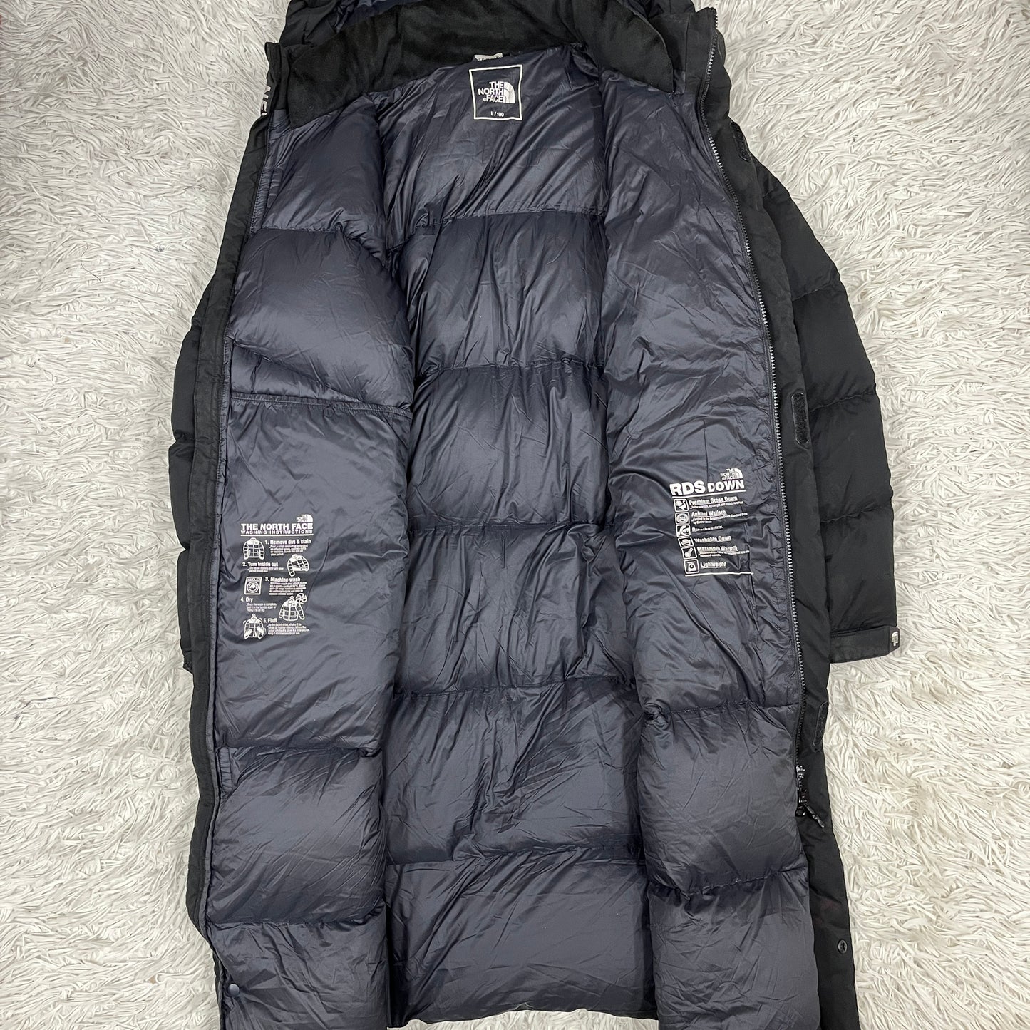 THE NORTH FACE ノースフェイス DRYVENT ロングダウンコート ブラック メンズ Lサイズ（100） RDSダウン フード付き #59