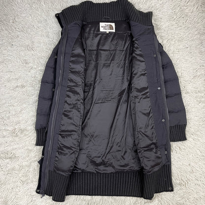 THE NORTH FACE WHITE LABEL ノースフェイス ホワイトレーベル ロングダウンコート リブ付き ベルト付き グレー レディース M（90）#60
