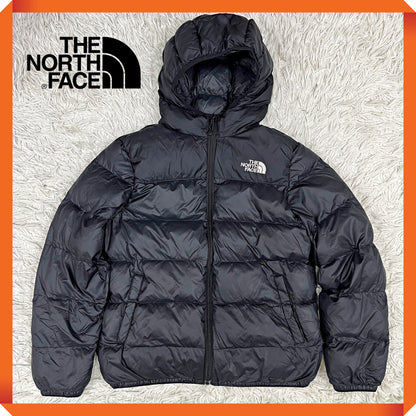 THE NORTH FACE ノースフェイス ダウンジャケット ブラック キッズ160（約レディースS相当） フード付き NJ3NM72S #61