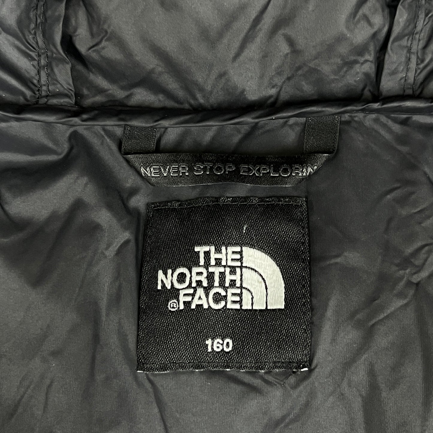 THE NORTH FACE ノースフェイス ダウンジャケット ブラック キッズ160（約レディースS相当） フード付き NJ3NM72S #61