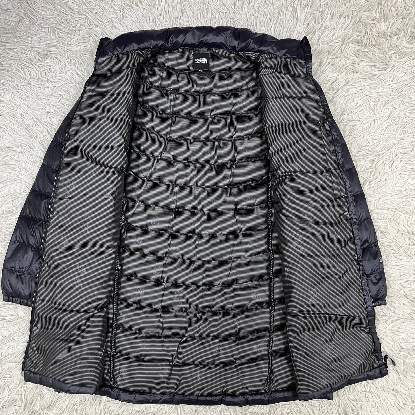 THE NORTH FACE ノースフェイス 600フィル ロングダウンジャケット ブラック メンズM（95） フードなし #63