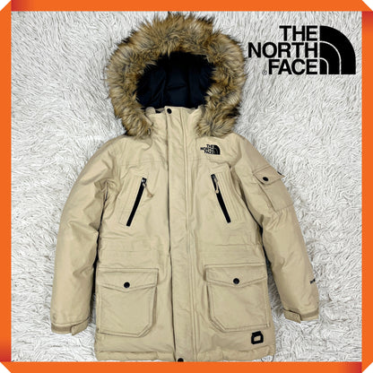 THE NORTH FACE ノースフェイス キッズ ダウンジャケット 120 ベージュ フェイクファーフード付き HyVent PROHEAT 保温 防寒 アウター #64