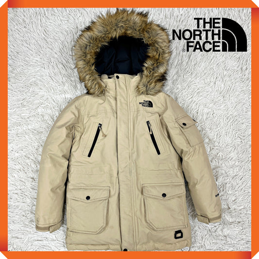 THE NORTH FACE ノースフェイス キッズ ダウンジャケット 120 ベージュ フェイクファーフード付き HyVent PROHEAT 保温 防寒 アウター #64