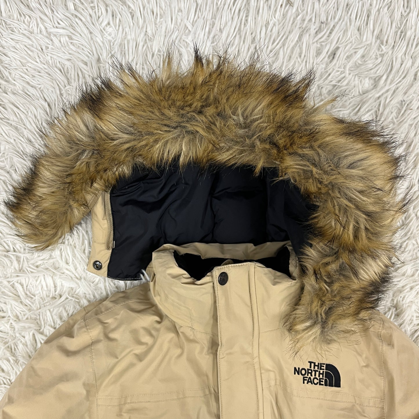 THE NORTH FACE ノースフェイス キッズ ダウンジャケット 120 ベージュ フェイクファーフード付き HyVent PROHEAT 保温 防寒 アウター #64