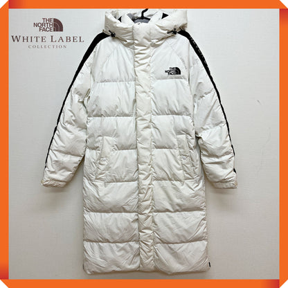 THE NORTH FACE（ザ・ノース・フェイス）WHITE LABEL ロングダウンコート メンズ M（95）ホワイト／ブラック 撥水 中綿コート #77