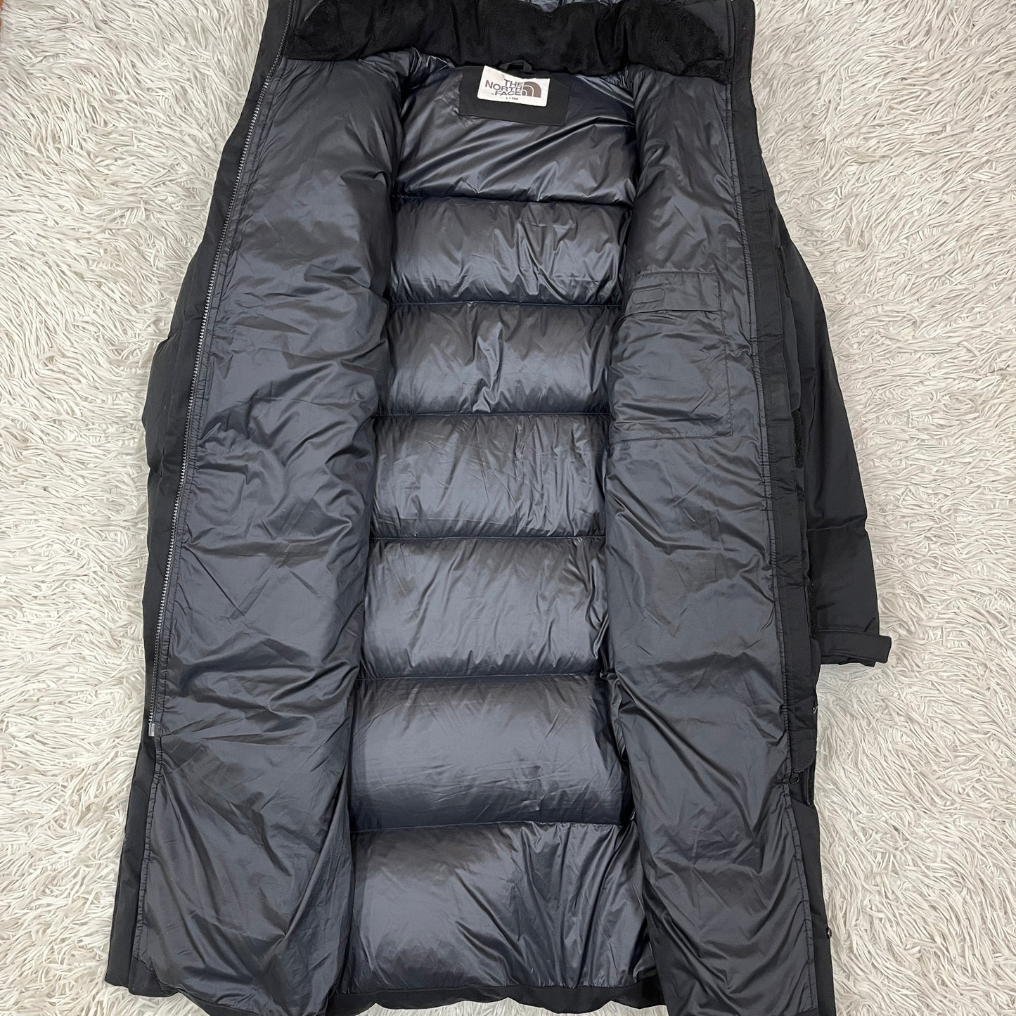 THE NORTH FACE WHITE LABEL ロングダウンジャケット ブラック メンズL(100) ノースフェイス ホワイトレーベル ロングコート 防寒 防風 アウター #76