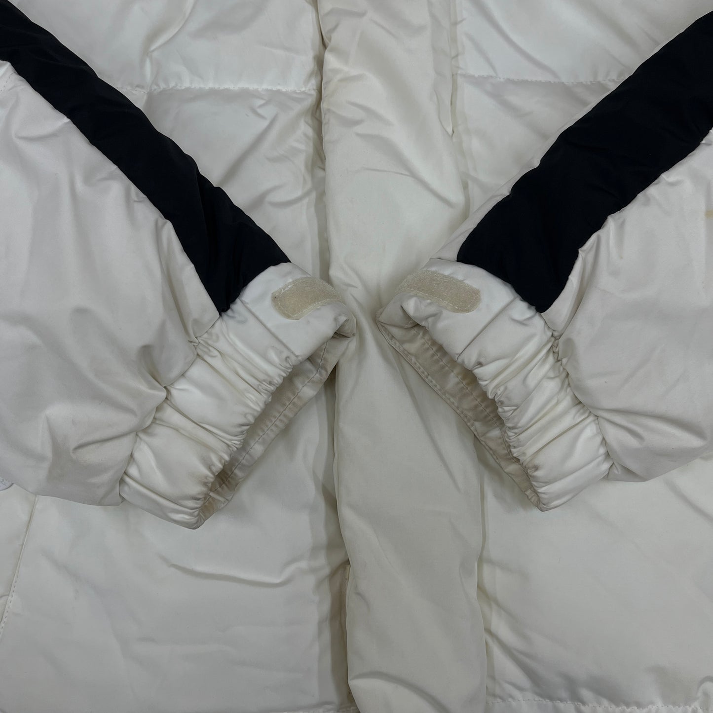 THE NORTH FACE（ザ・ノース・フェイス）WHITE LABEL ロングダウンコート メンズ M（95）ホワイト／ブラック 撥水 中綿コート #77