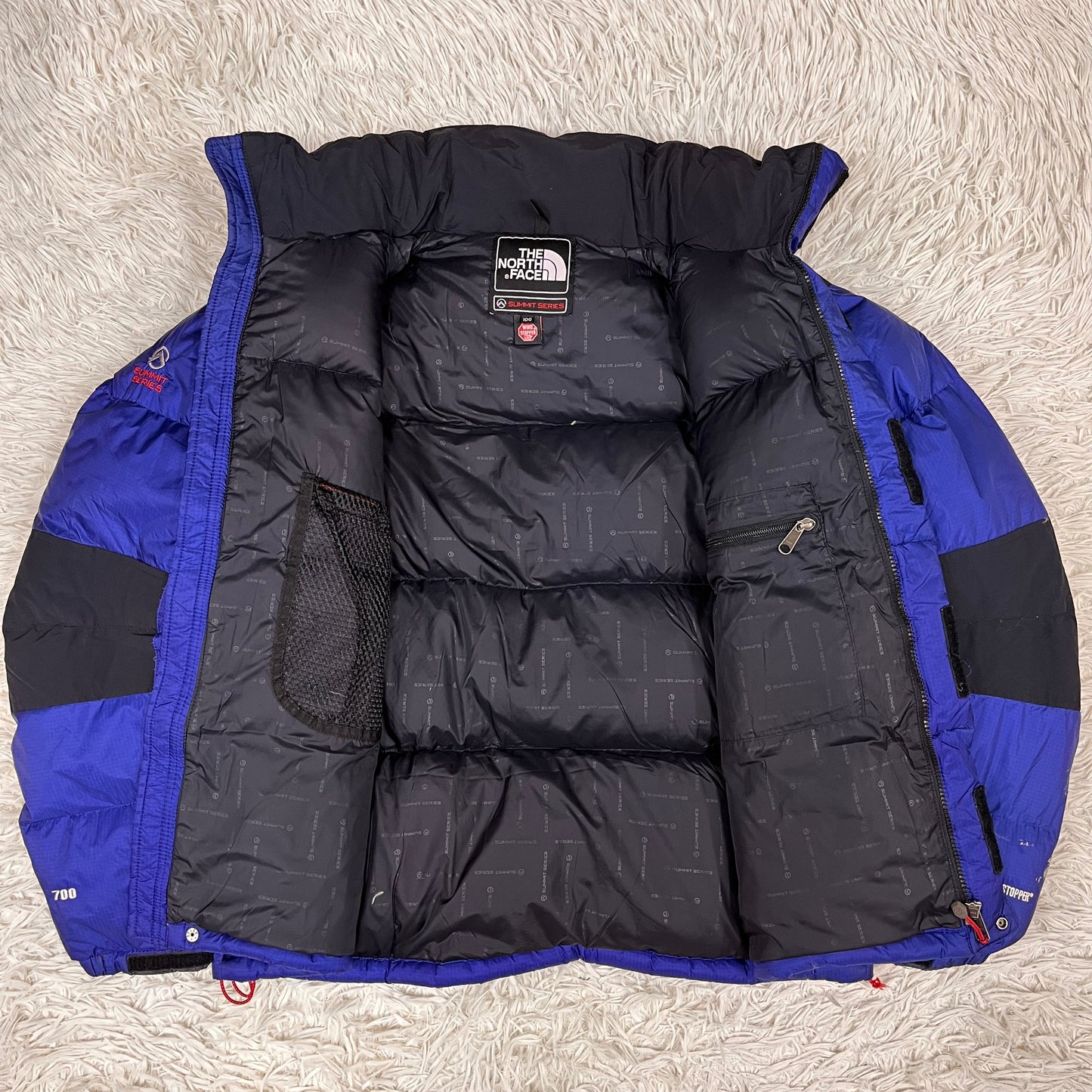 THE NORTH FACE SUMMIT SERIES ダウンジャケット 700フィル ブルー×ブラック メンズ 100(L) WINDSTOPPER ノースフェイス サミットシリーズ #80