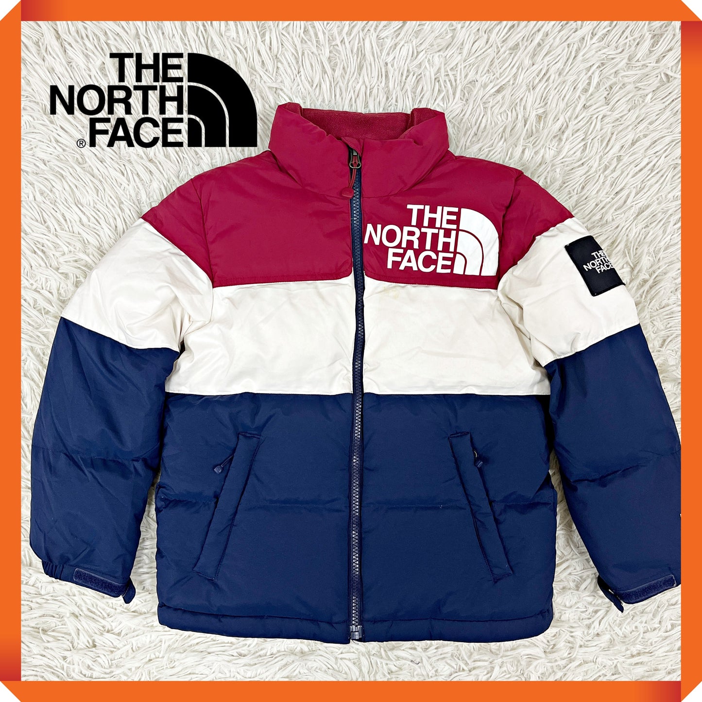 THE NORTH FACE ダウンジャケット DRYVENT キッズ120 ネイビー×レッド×ホワイト トリコロール ノースフェイス #81