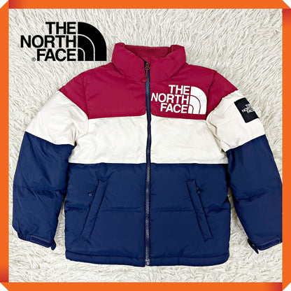 THE NORTH FACE ダウンジャケット DRYVENT キッズ120 ネイビー×レッド×ホワイト トリコロール ノースフェイス #81