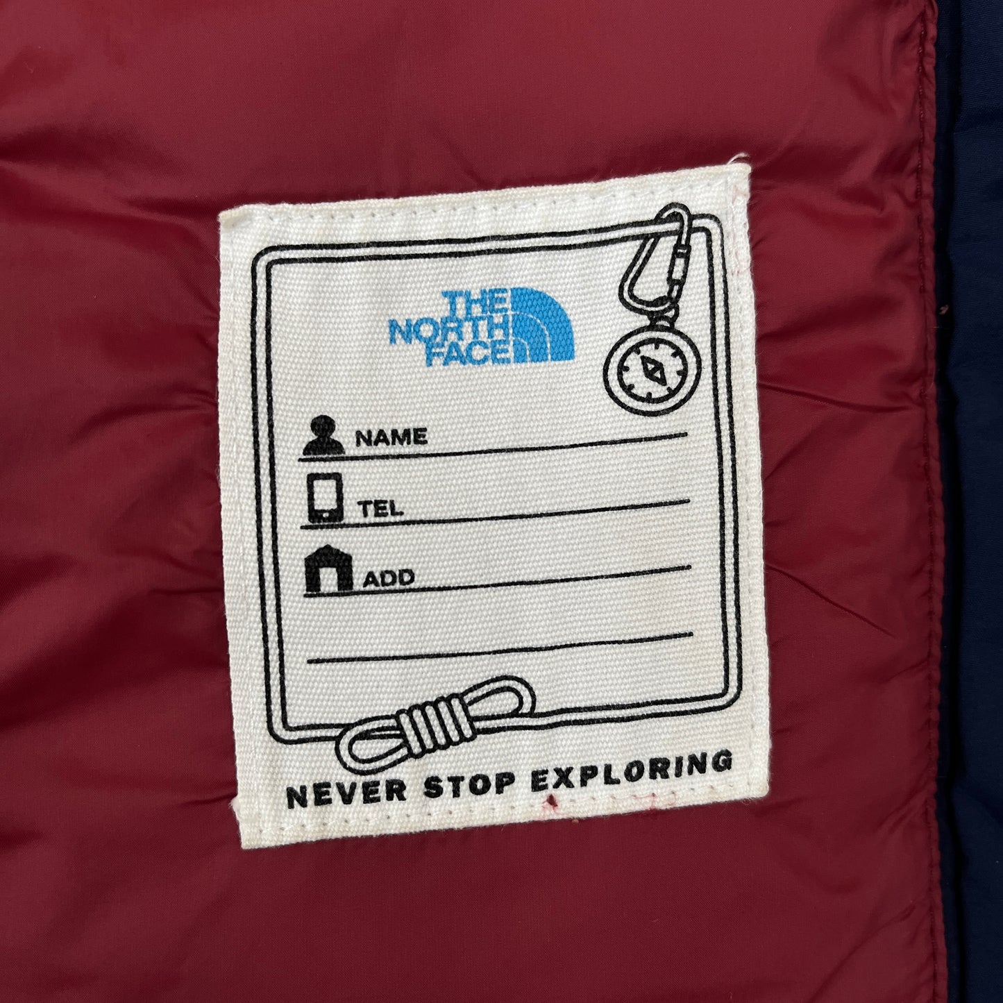 THE NORTH FACE ダウンジャケット DRYVENT キッズ120 ネイビー×レッド×ホワイト トリコロール ノースフェイス #81