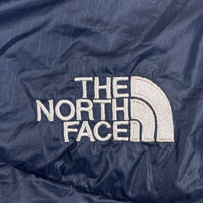 THE NORTH FACE 韓国限定 ロングダウンジャケット ネイビー×レッド メンズ95(M) フード取外し可 ノースフェイス ダウンコート #82