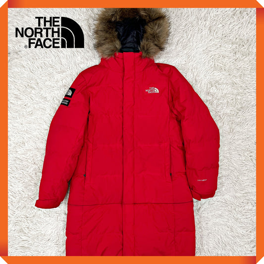 THE NORTH FACE キッズ160 2WAYロングダウンジャケット DRYVENT搭載 レッド ファー着脱可 韓国限定