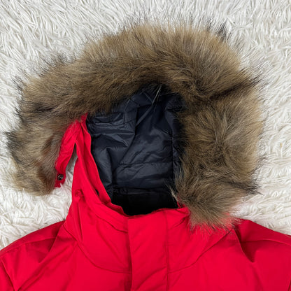 THE NORTH FACE キッズ160 2WAYロングダウンジャケット DRYVENT搭載 レッド ファー着脱可 韓国限定