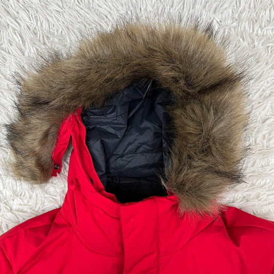 THE NORTH FACE キッズ160 2WAYロングダウンジャケット DRYVENT搭載 レッド ファー着脱可 韓国限定