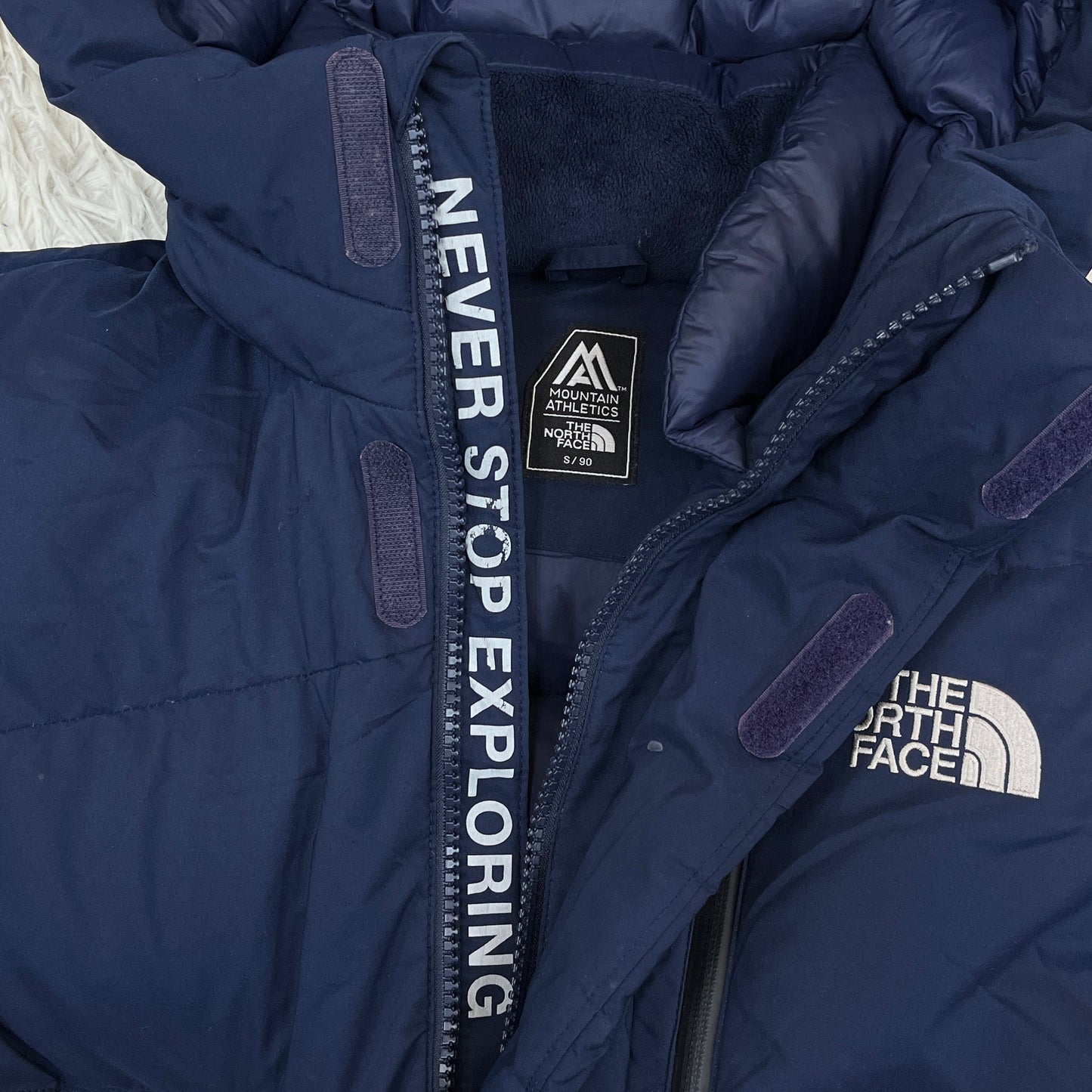 THE NORTH FACE ロングダウンコート メンズ S(90) ネイビー 洗濯可能ダウン 軽量＆高保温 Mountain Athletics #85