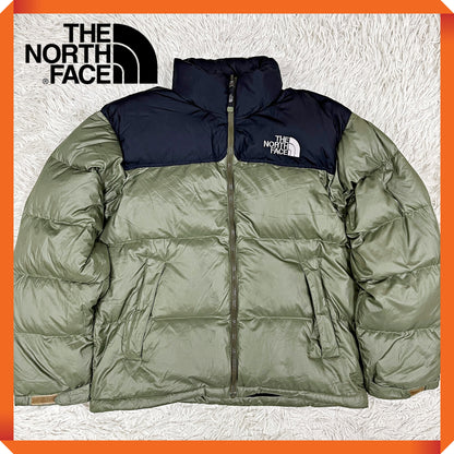 THE NORTH FACE ヌプシジャケット 700フィル ダウン メンズ Mサイズ（95）カーキ×ブラック #89