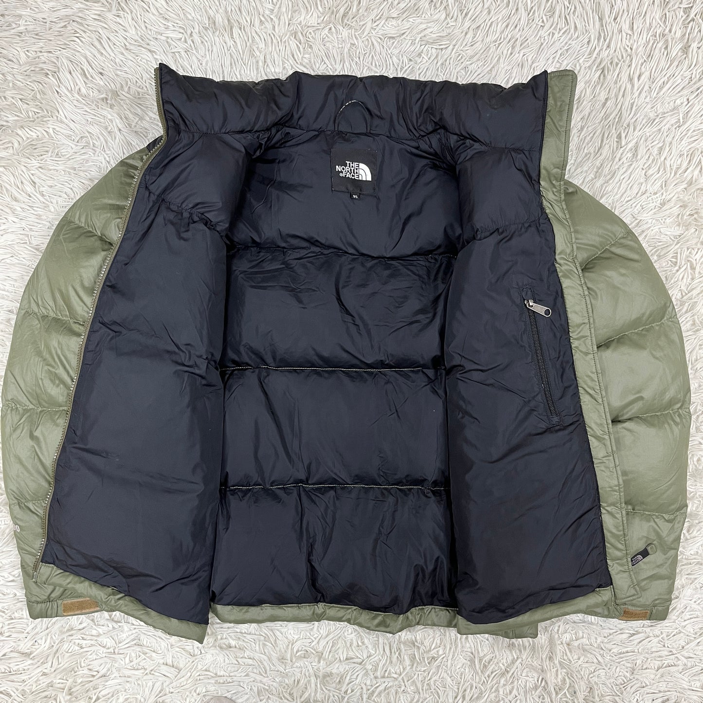THE NORTH FACE ヌプシジャケット 700フィル ダウン メンズ Mサイズ（95）カーキ×ブラック #89