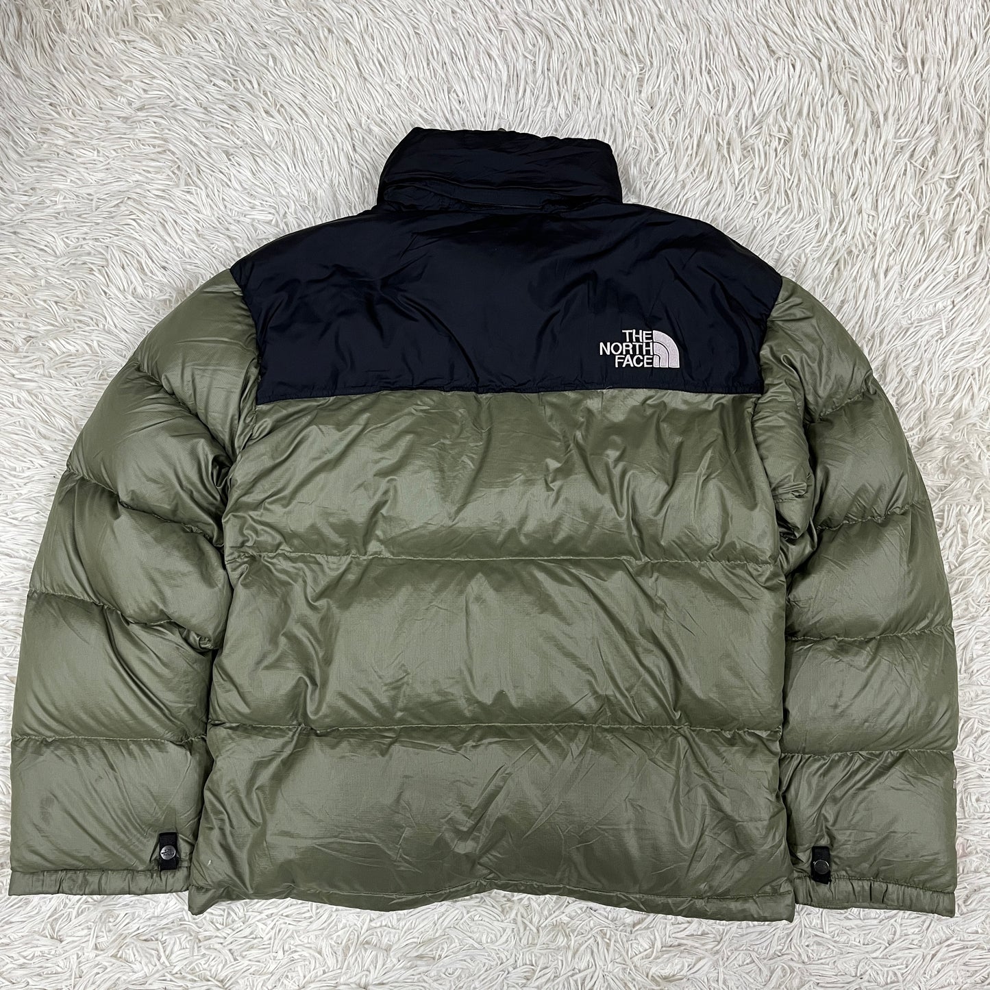 THE NORTH FACE ヌプシジャケット 700フィル ダウン メンズ Mサイズ（95）カーキ×ブラック #89