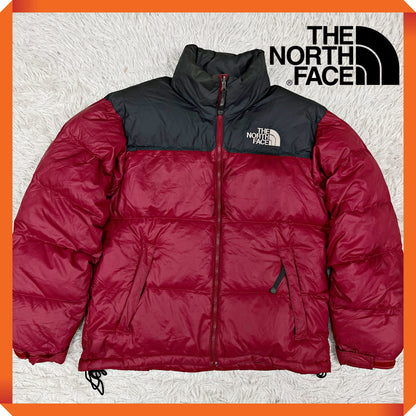 THE NORTH FACE ノースフェイス 700フィル ダウンジャケット Sサイズ（90） レッド×ブラック メンズ #90
