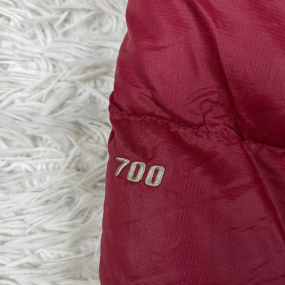 THE NORTH FACE ノースフェイス 700フィル ダウンジャケット Sサイズ（90） レッド×ブラック メンズ #90