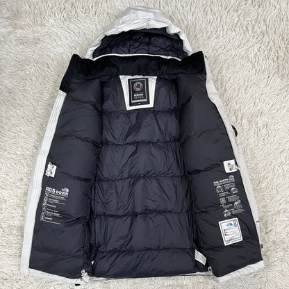 ノースフェイス THE NORTH FACE マクマード ダウンジャケット 160 キッズ ライトグレー×ブラック フード取外し可 DRYVENT #93