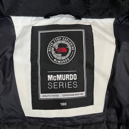 ノースフェイス THE NORTH FACE マクマード ダウンジャケット 160 キッズ ライトグレー×ブラック フード取外し可 DRYVENT #93