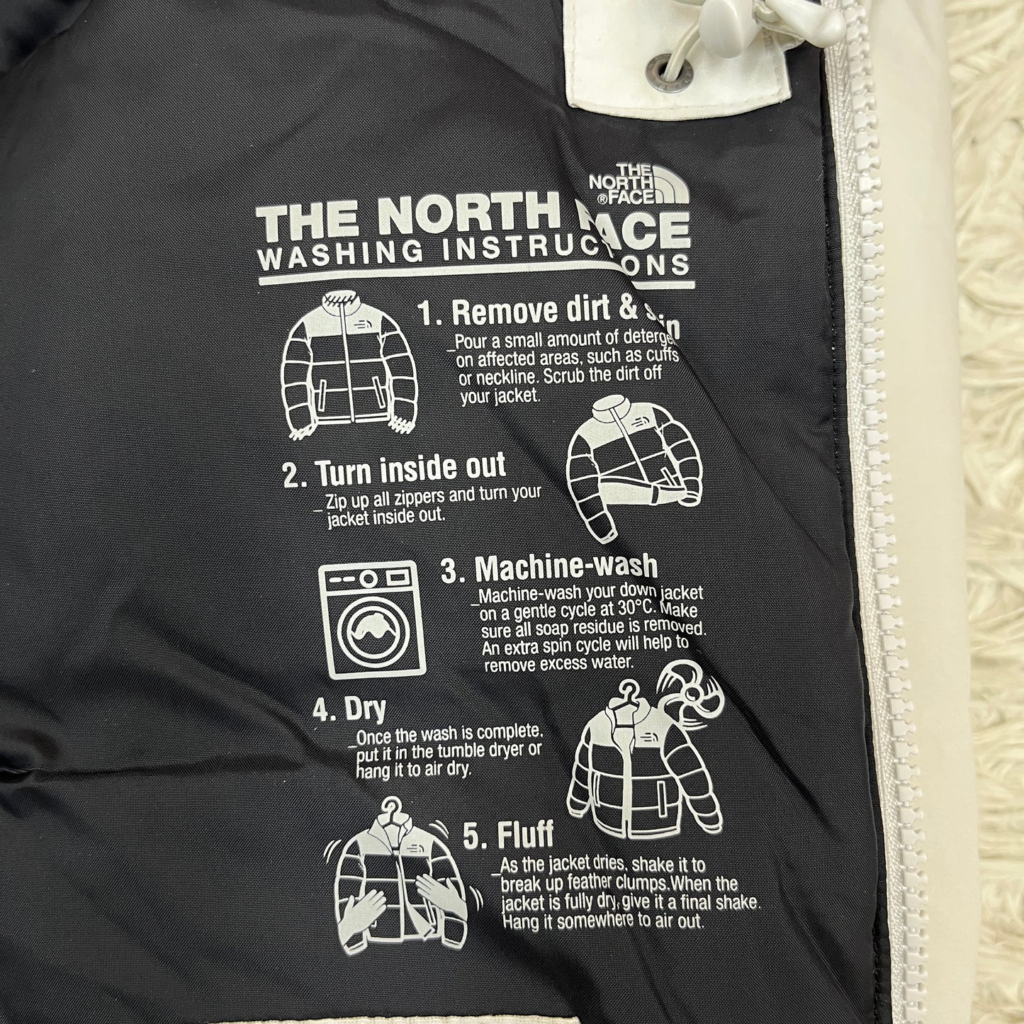 ノースフェイス THE NORTH FACE マクマード ダウンジャケット 160 キッズ ライトグレー×ブラック フード取外し可 DRYVENT #93