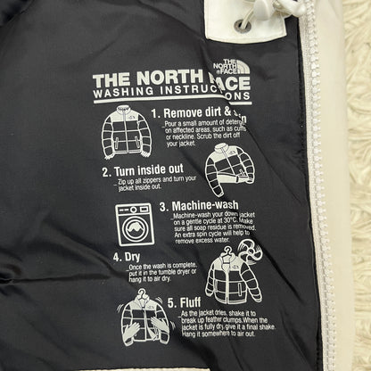 ノースフェイス THE NORTH FACE マクマード ダウンジャケット 160 キッズ ライトグレー×ブラック フード取外し可 DRYVENT #93