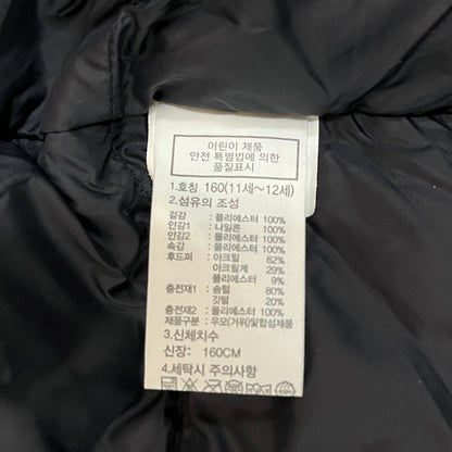 ノースフェイス THE NORTH FACE マクマード ダウンジャケット 160 キッズ ライトグレー×ブラック フード取外し可 DRYVENT #93