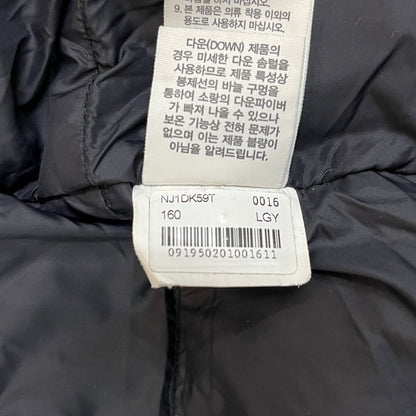 ノースフェイス THE NORTH FACE マクマード ダウンジャケット 160 キッズ ライトグレー×ブラック フード取外し可 DRYVENT #93