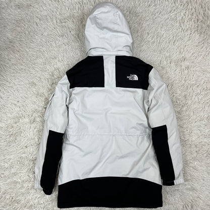 ノースフェイス THE NORTH FACE マクマード ダウンジャケット 160 キッズ ライトグレー×ブラック フード取外し可 DRYVENT #93