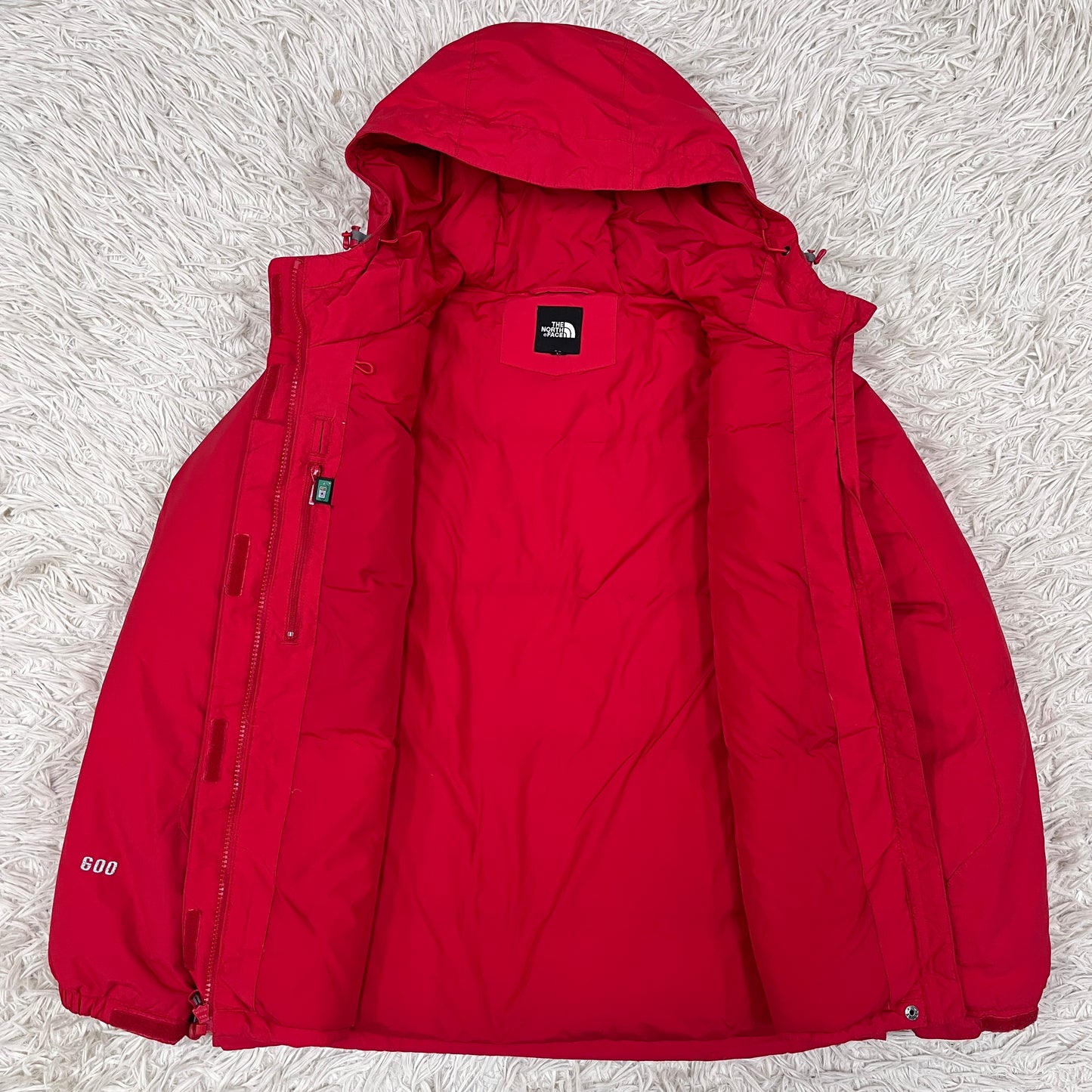 THE NORTH FACE｜レディース ダウンジャケット 600フィル｜90（L相当）レッド｜フード付き・防寒アウター #95
