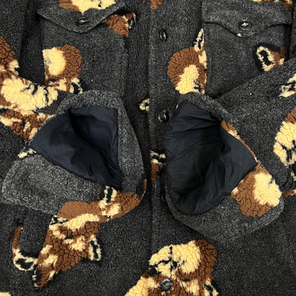 MAISON KITSUNÉ メゾンキツネ フリースジャケット グレー メンズM キツネ柄 ボアシャツジャケット #98