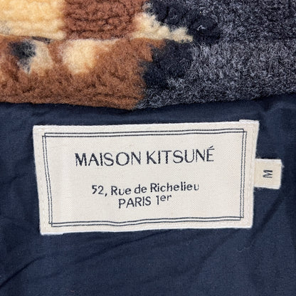 MAISON KITSUNÉ メゾンキツネ フリースジャケット グレー メンズM キツネ柄 ボアシャツジャケット #98