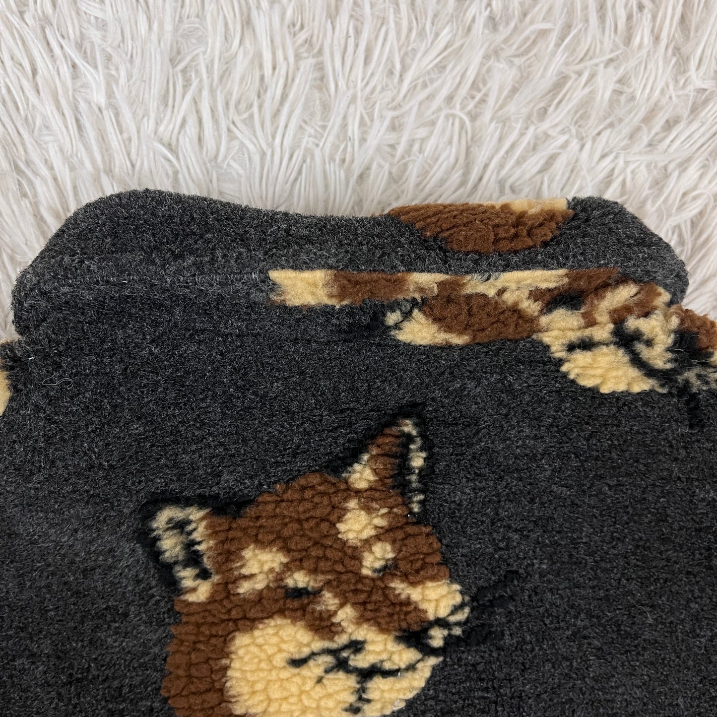 MAISON KITSUNÉ メゾンキツネ フリースジャケット グレー メンズM キツネ柄 ボアシャツジャケット #98