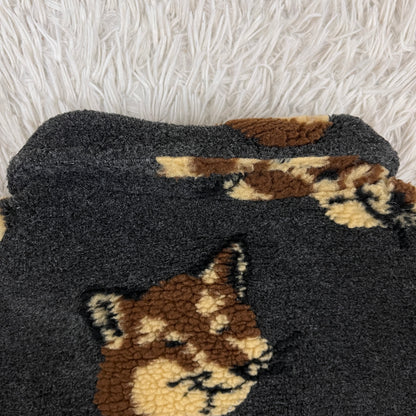 MAISON KITSUNÉ メゾンキツネ フリースジャケット グレー メンズM キツネ柄 ボアシャツジャケット #98