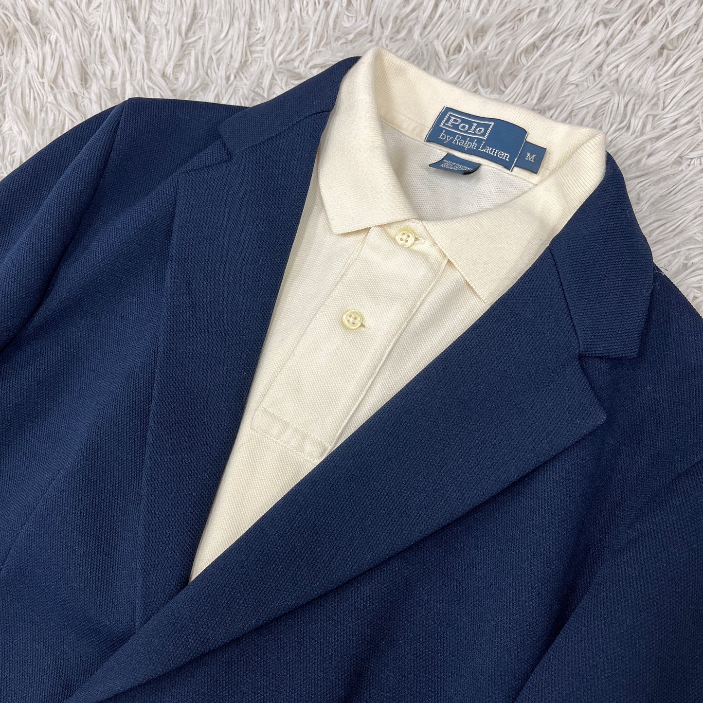 LANVIN SPORT（ランバン スポール）紺ブレジャケット メンズM ネイビー 2B ストレッチ 裏地切替 ポリエステル【2510-099】#99