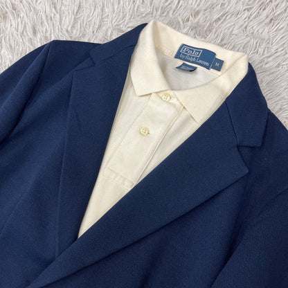 LANVIN SPORT（ランバン スポール）紺ブレジャケット メンズM ネイビー 2B ストレッチ 裏地切替 ポリエステル【2510-099】#99