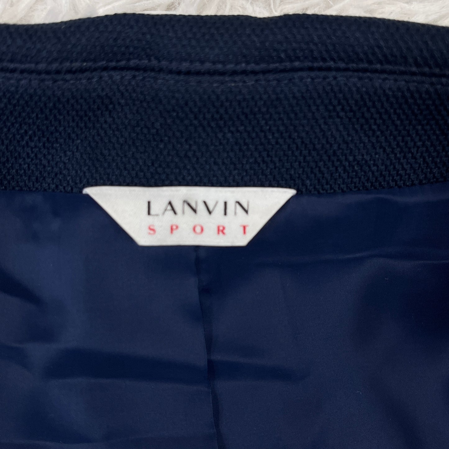 LANVIN SPORT（ランバン スポール）紺ブレジャケット メンズM ネイビー 2B ストレッチ 裏地切替 ポリエステル【2510-099】#99