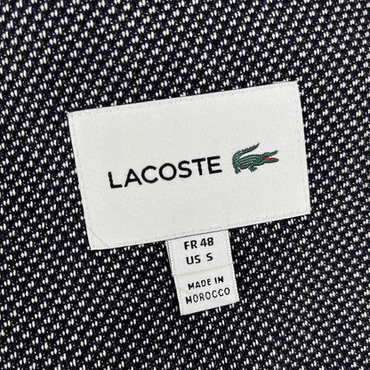 【新品】LACOSTE ラコステ ジャケット ハウンドトゥース柄 白×紺 メンズM（FR48）高級テーラード #100