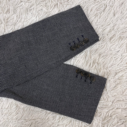 【新品】LACOSTE ラコステ ジャケット ハウンドトゥース柄 白×紺 メンズM（FR48）高級テーラード #100