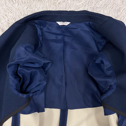 LANVIN SPORT（ランバン スポール）紺ブレジャケット メンズM ネイビー 2B ストレッチ 裏地切替 ポリエステル【2510-099】#99